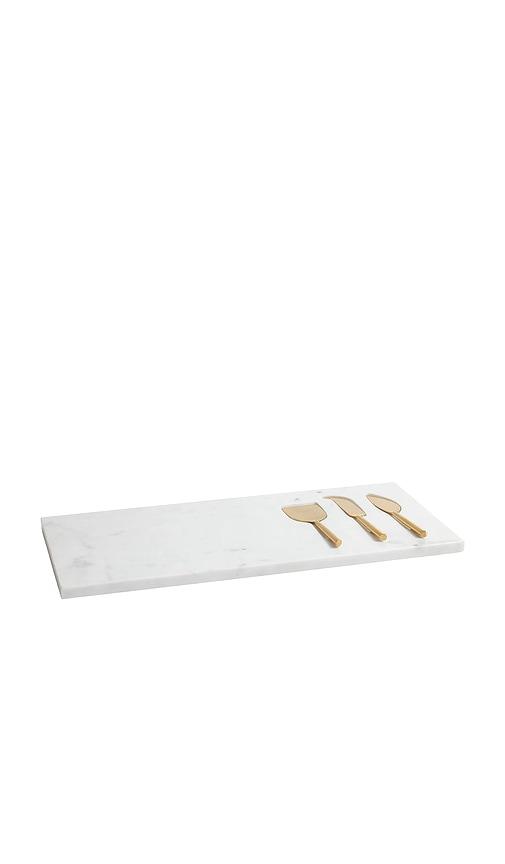 The Favorites Marble Tray With Set Of 3 Cheese Tools in White by THE FAVORITES