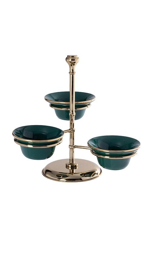 The Favorites Monte Napoleone 3-tier Condiment Bowl Set in Dark Green by THE FAVORITES