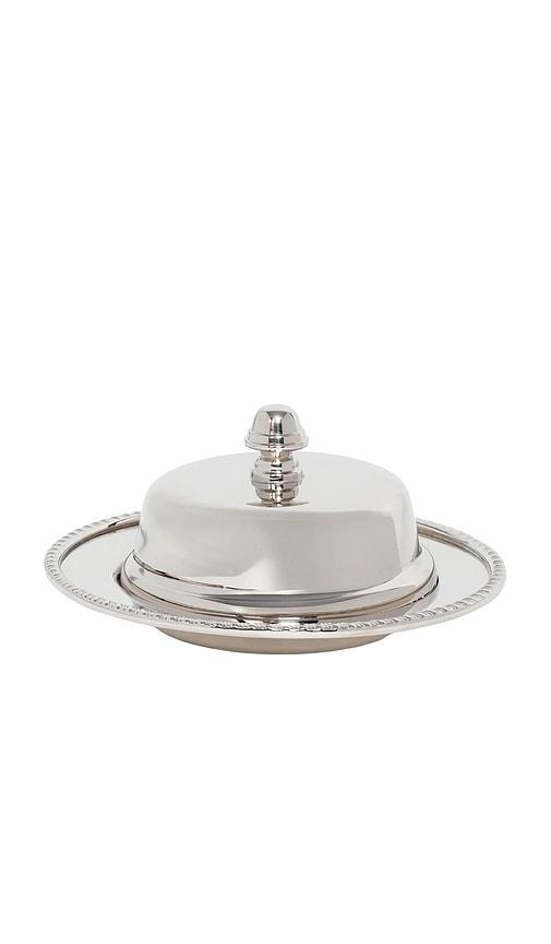 The Favorites Parisian Butter Dish With Cover And Glass Nickel in Metallic Silver by THE FAVORITES