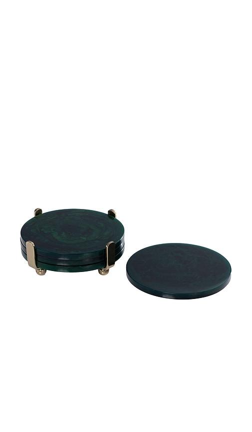 The Favorites Spiga Set Of 4 Coasters On Stand in Metallic Gold by THE FAVORITES