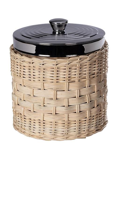 The Favorites The Palmier Ice Bucket With Lid in Beige,Metallic Silver by THE FAVORITES