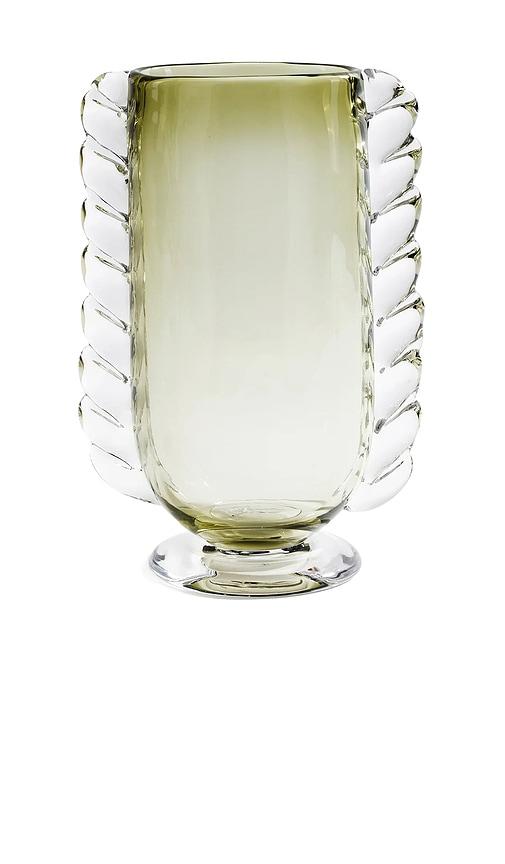 The Favorites Vintage Braided Glass Vase in Green by THE FAVORITES