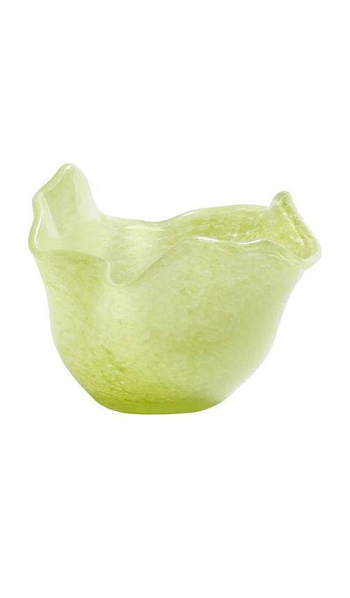 The Favorites Wavy Bowl Glass Tealight Holder Set of 6 in Green by THE FAVORITES