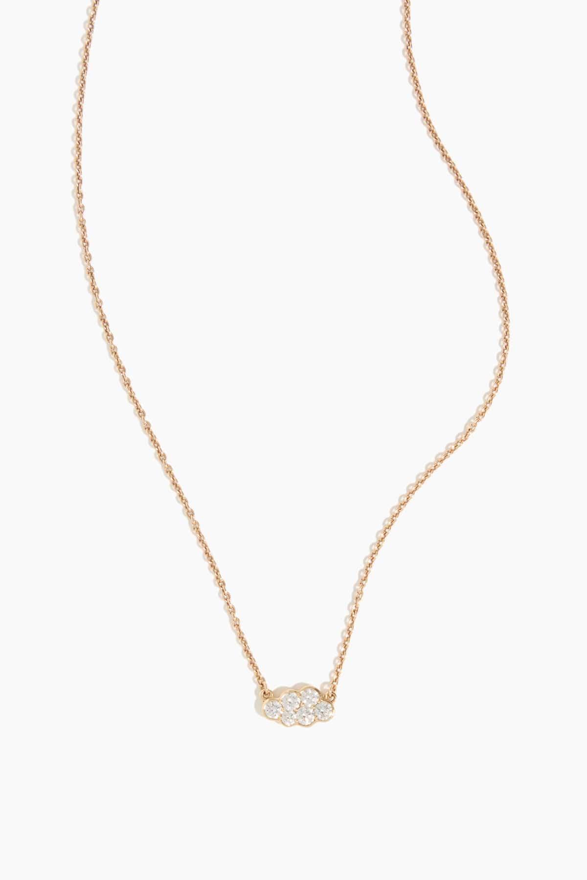 Mini Diamond Cloud Necklace in 14k Yellow Gold by THE FINEST STACK