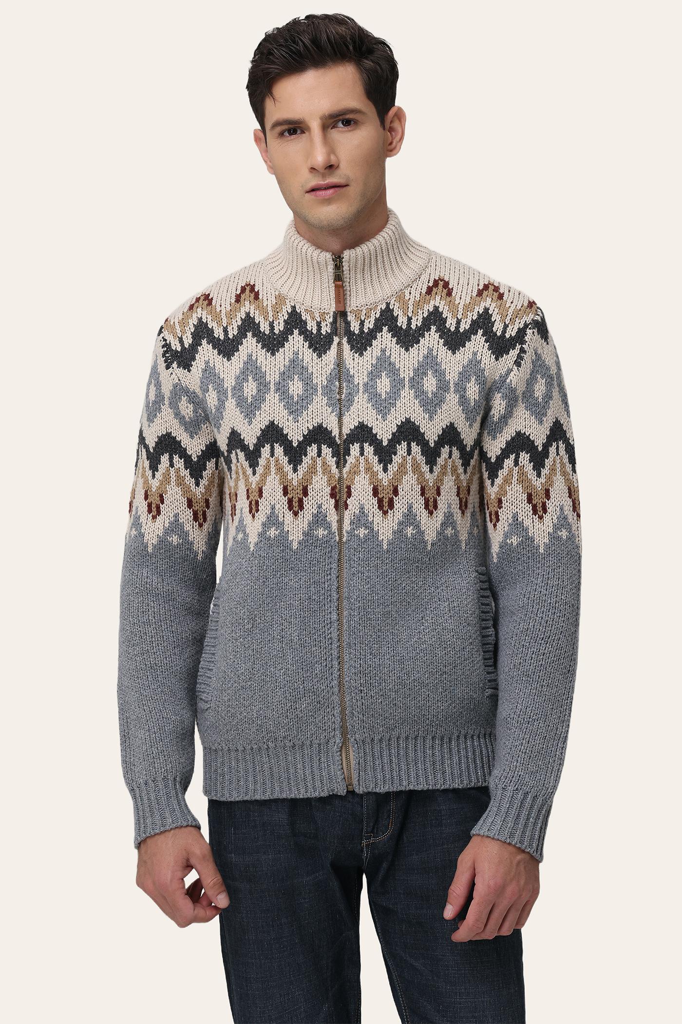 FRYE Fair Isle Knit Zip-Front Cardigan by THE FRYE COMPANY