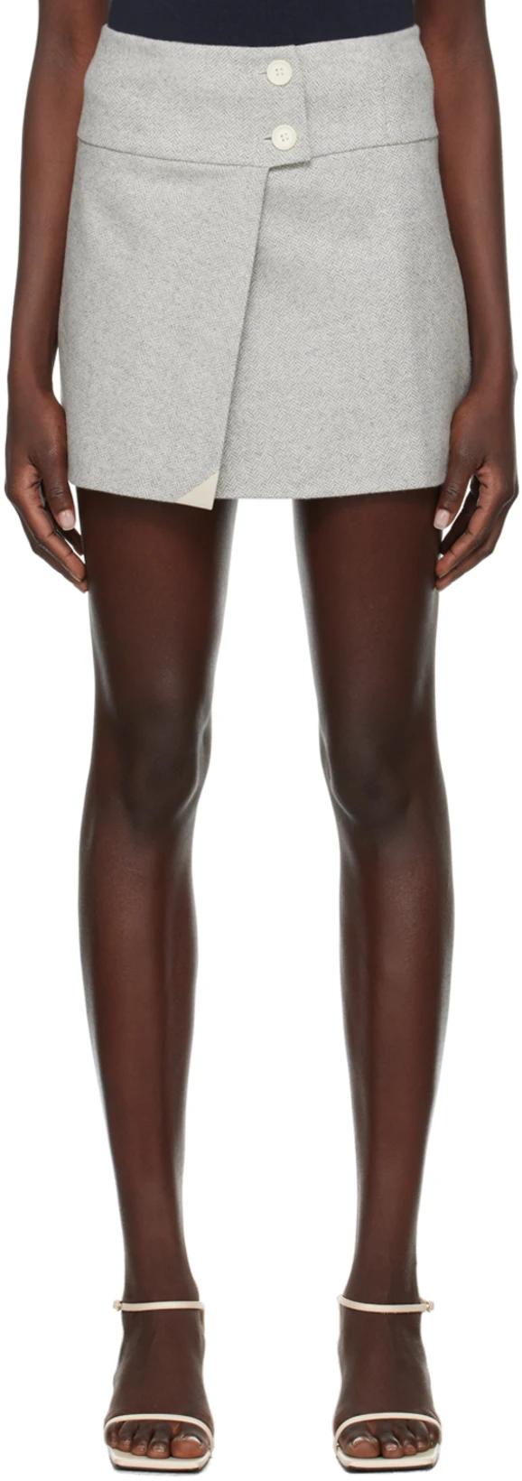 Gray Trento Miniskirt by THE GARMENT