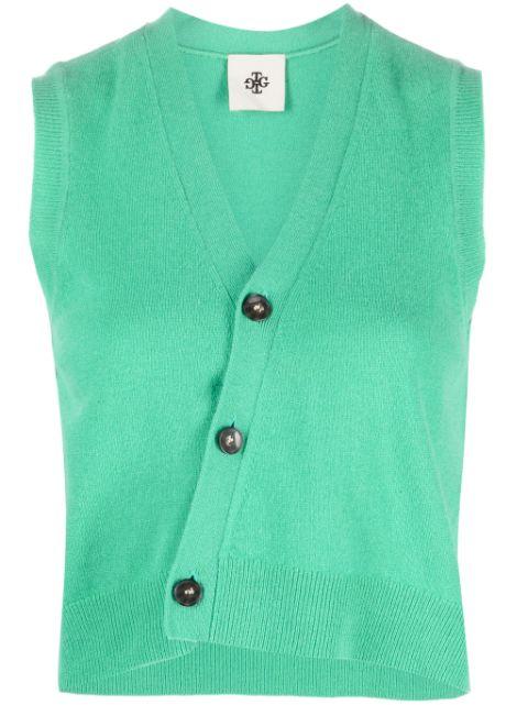 asymmetric V-neck knit vest by THE GARMENT
