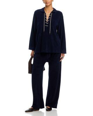 Micro Terry Lace Up Top & Sweatpants by THE GREAT