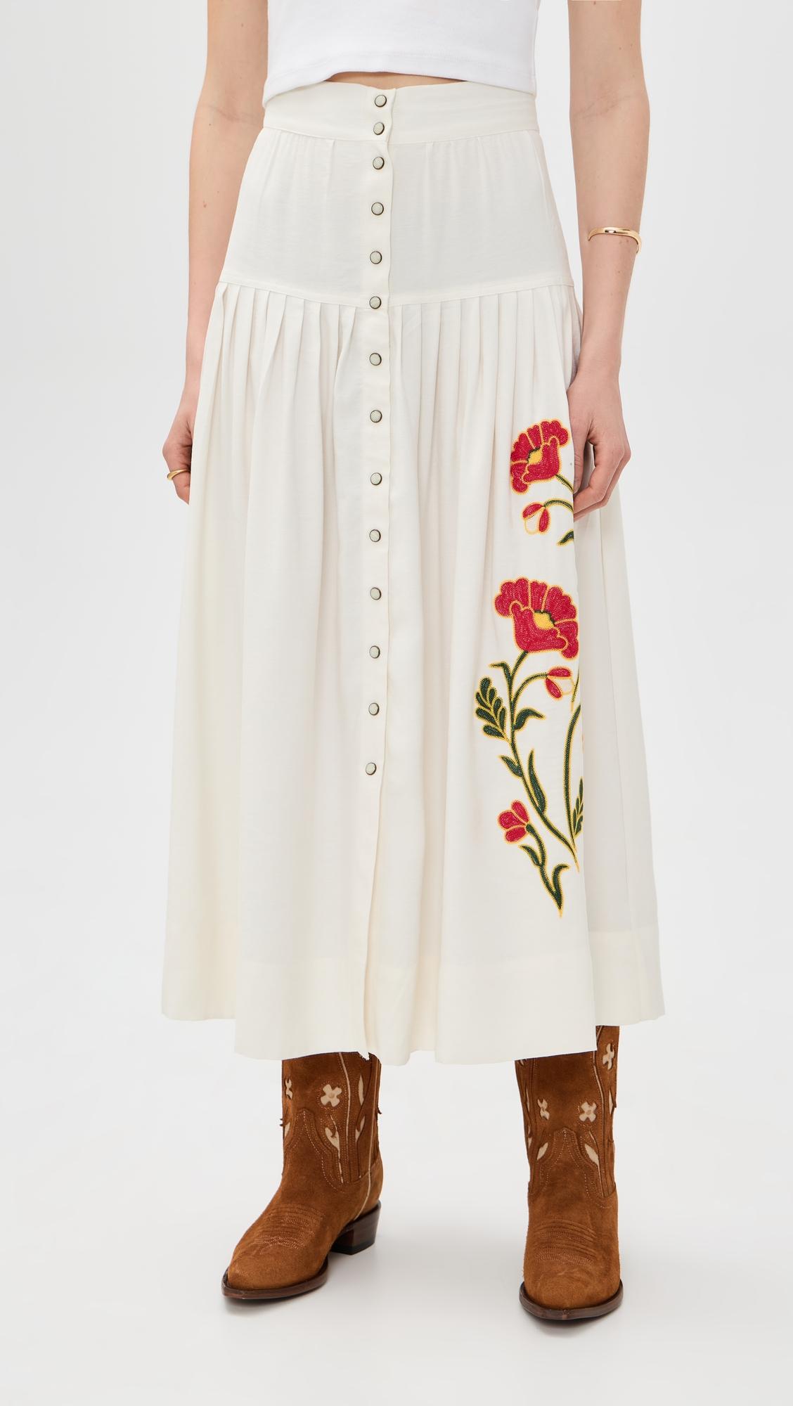 THE GREAT x Stetson The Western Embroidered Highland Skirt by THE GREAT