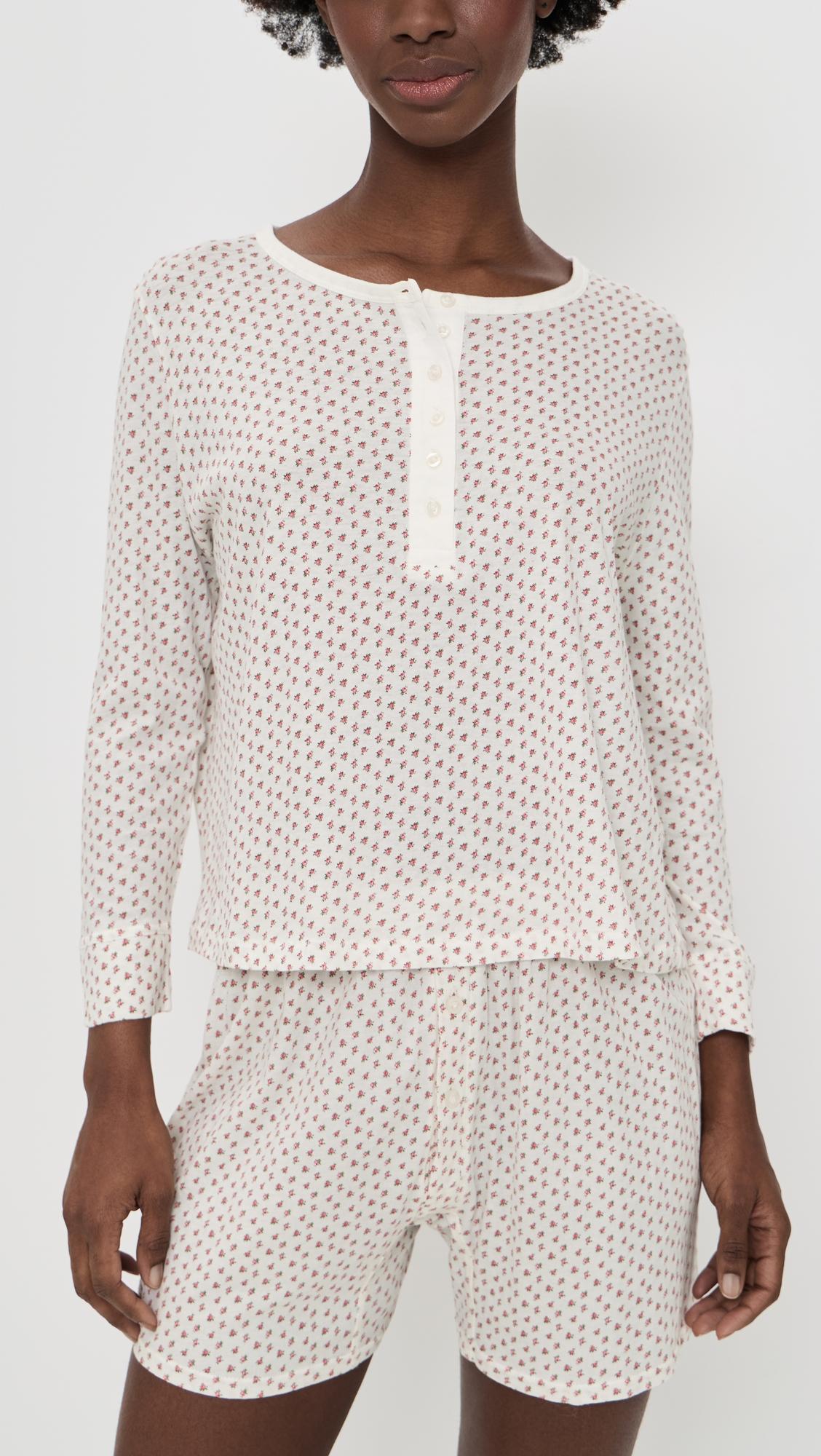 The Crop Sleep Henley Top by THE GREAT