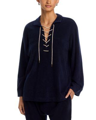 The Micro Terry Lace Up Tunic by THE GREAT