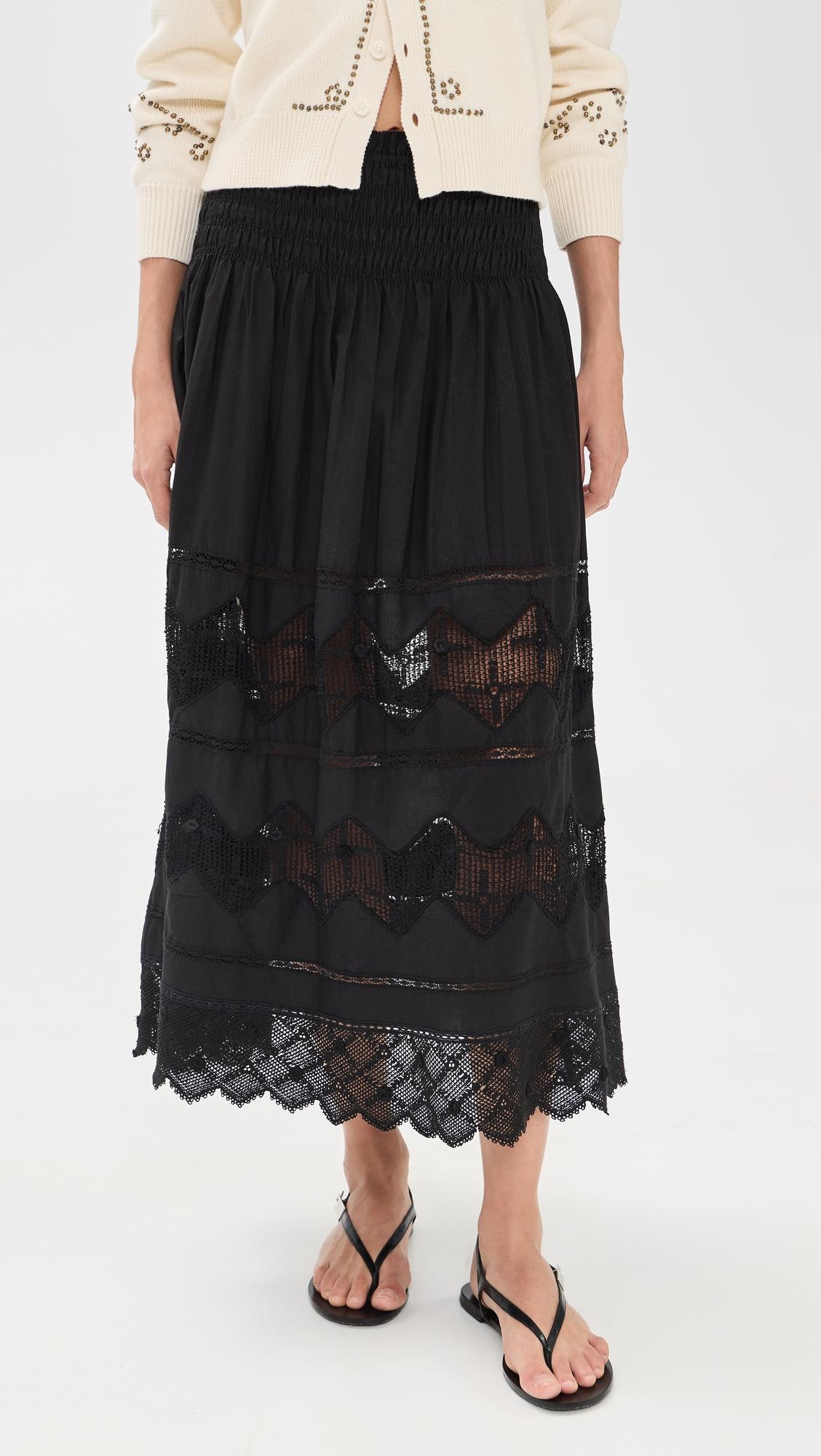 The Rosette Crochet Canary Skirt by THE GREAT