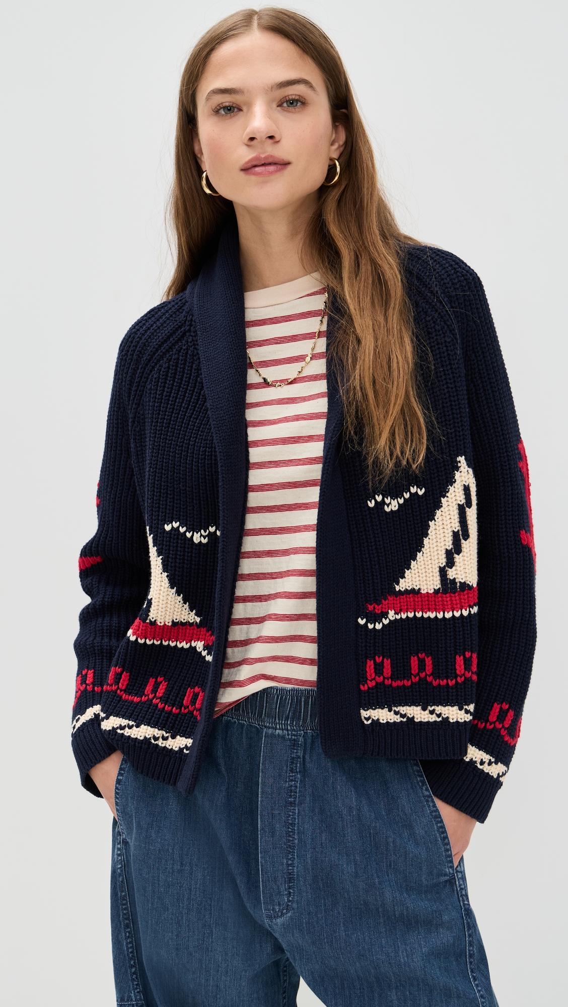 The Sailboat Lodge Cardigan by THE GREAT