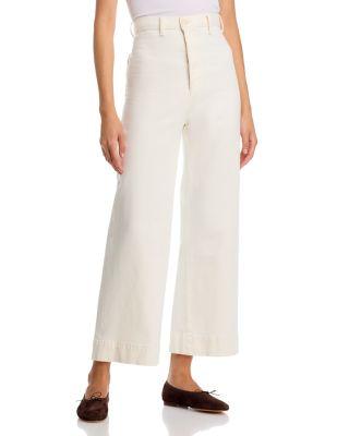 The Seafair High Rise Ankle Flare Jeans in Vintage Stone by THE GREAT