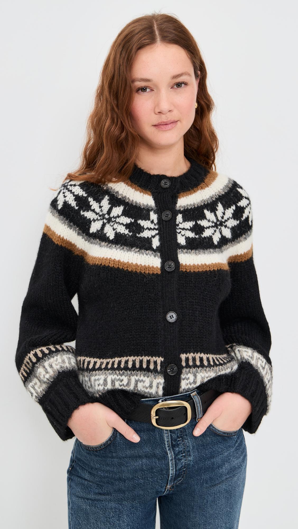 The Snowflake Ice Rink Alpaca Cardigan by THE GREAT
