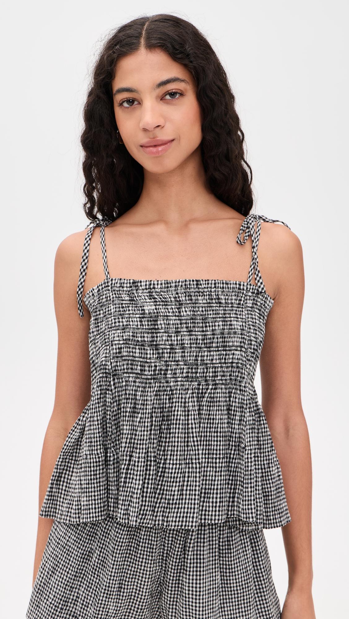 The Tide Smocked Top by THE GREAT