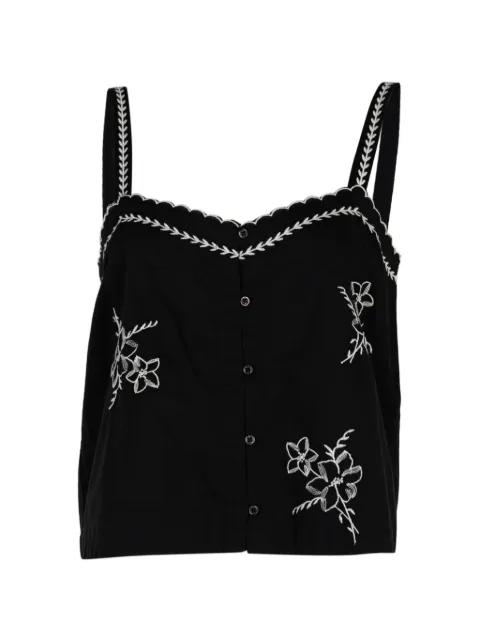 Weekend embroidered top by THE GREAT