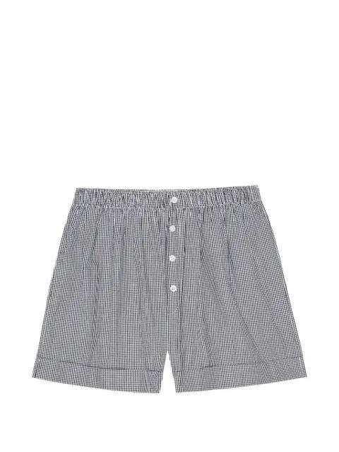 button gingham shorts by THE GREAT