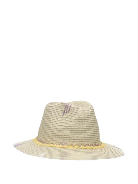 embroidered raffia hat by THE HAT GANG