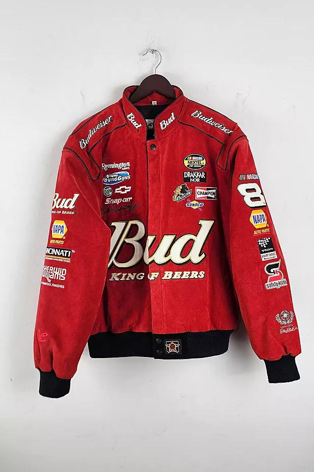 Vintage 2004 Budweiser Nascar Leather Suede Racing Jacket by THE IGALA N YC | FREE PEOPLE