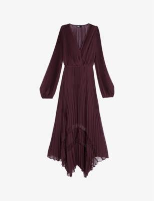 Asymmetric-hem pleated woven maxi dress by THE KOOPLES