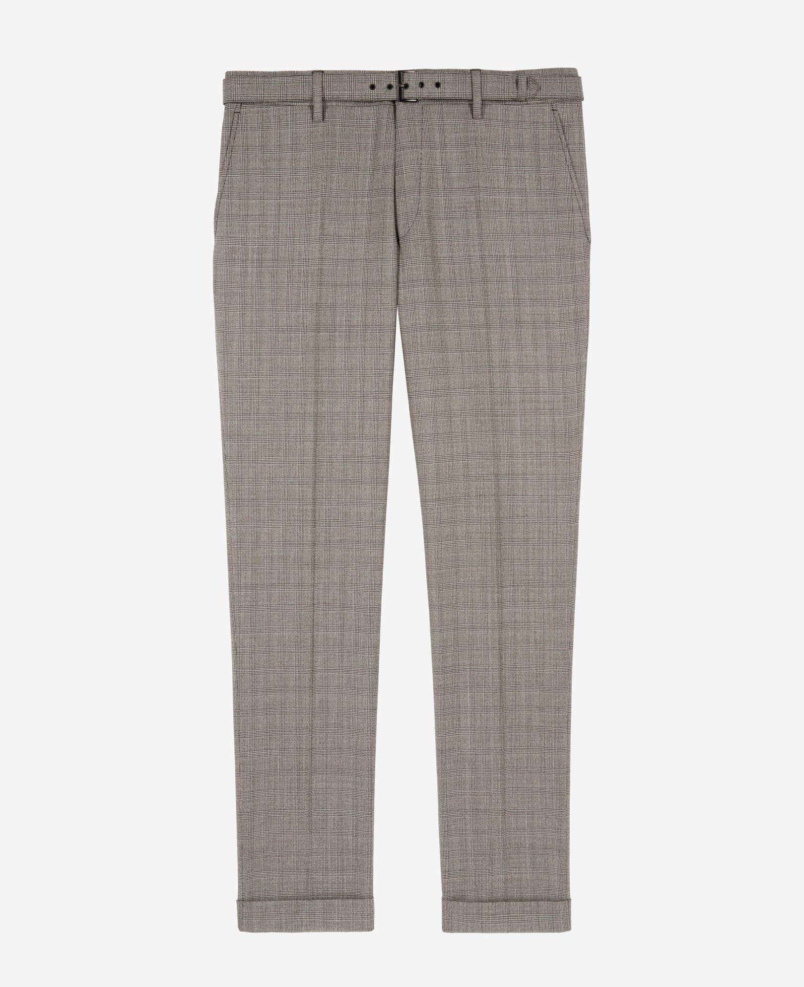 Beige Prince of Wales wool suit pants by THE KOOPLES