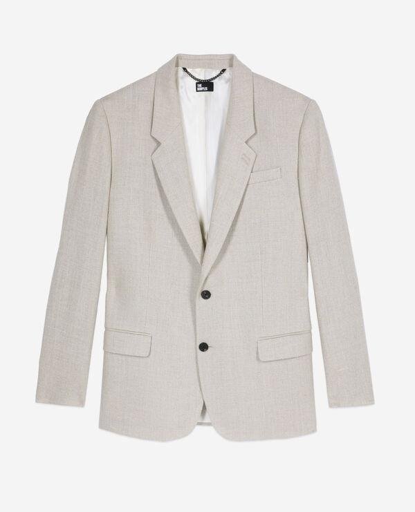 Beige linen suit jacket by THE KOOPLES