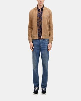 Beige suede leather jacket by THE KOOPLES
