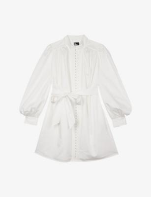 Belted Stand-Collar Cotton Mini Dress by THE KOOPLES