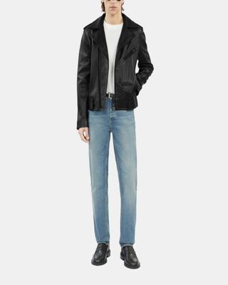 Black leather biker jacket by THE KOOPLES