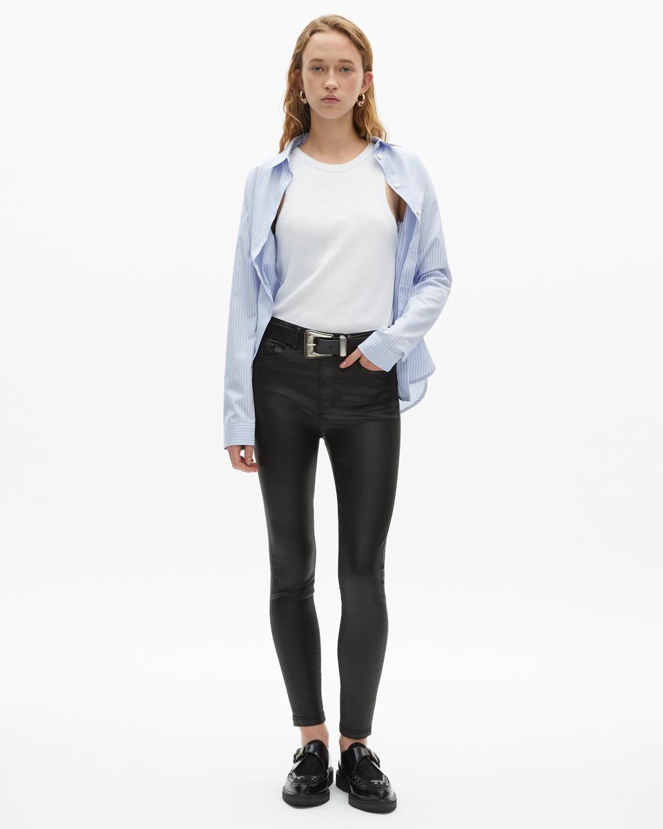 Black leather-effect slim jeans by THE KOOPLES