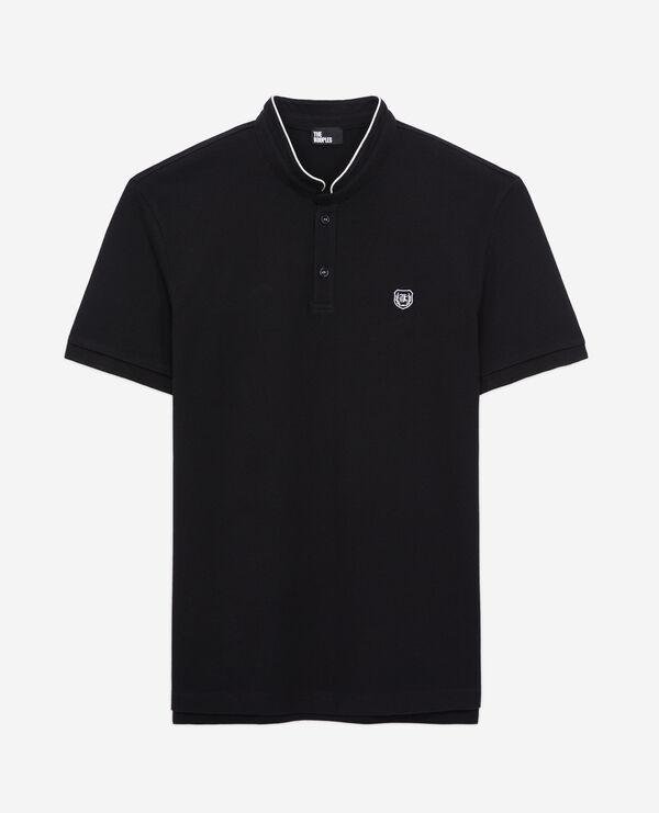 Black officer collar polo shirt by THE KOOPLES