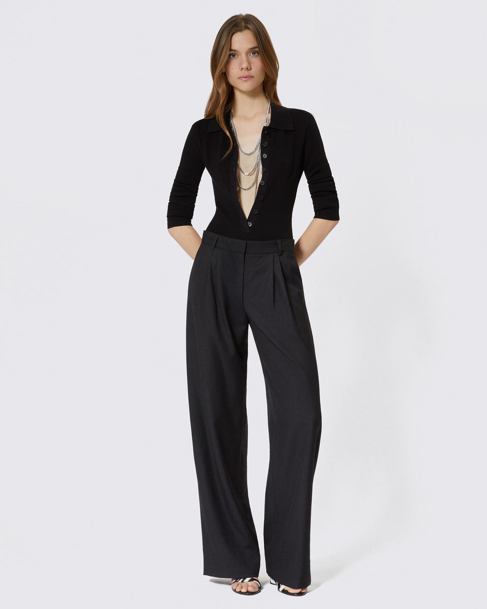 Black wool wide-leg pants by THE KOOPLES