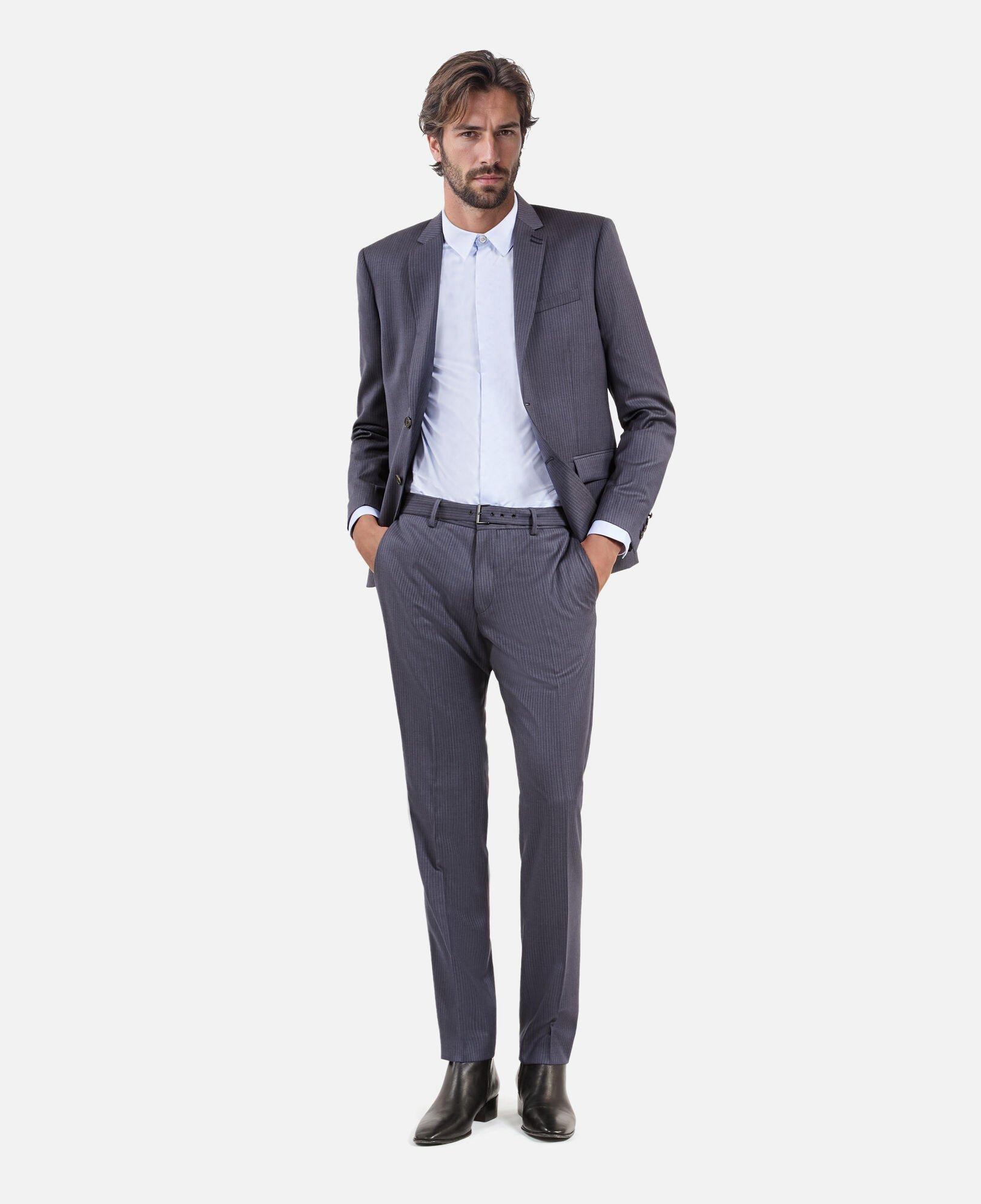 Blue pinstripe suit jacket by THE KOOPLES