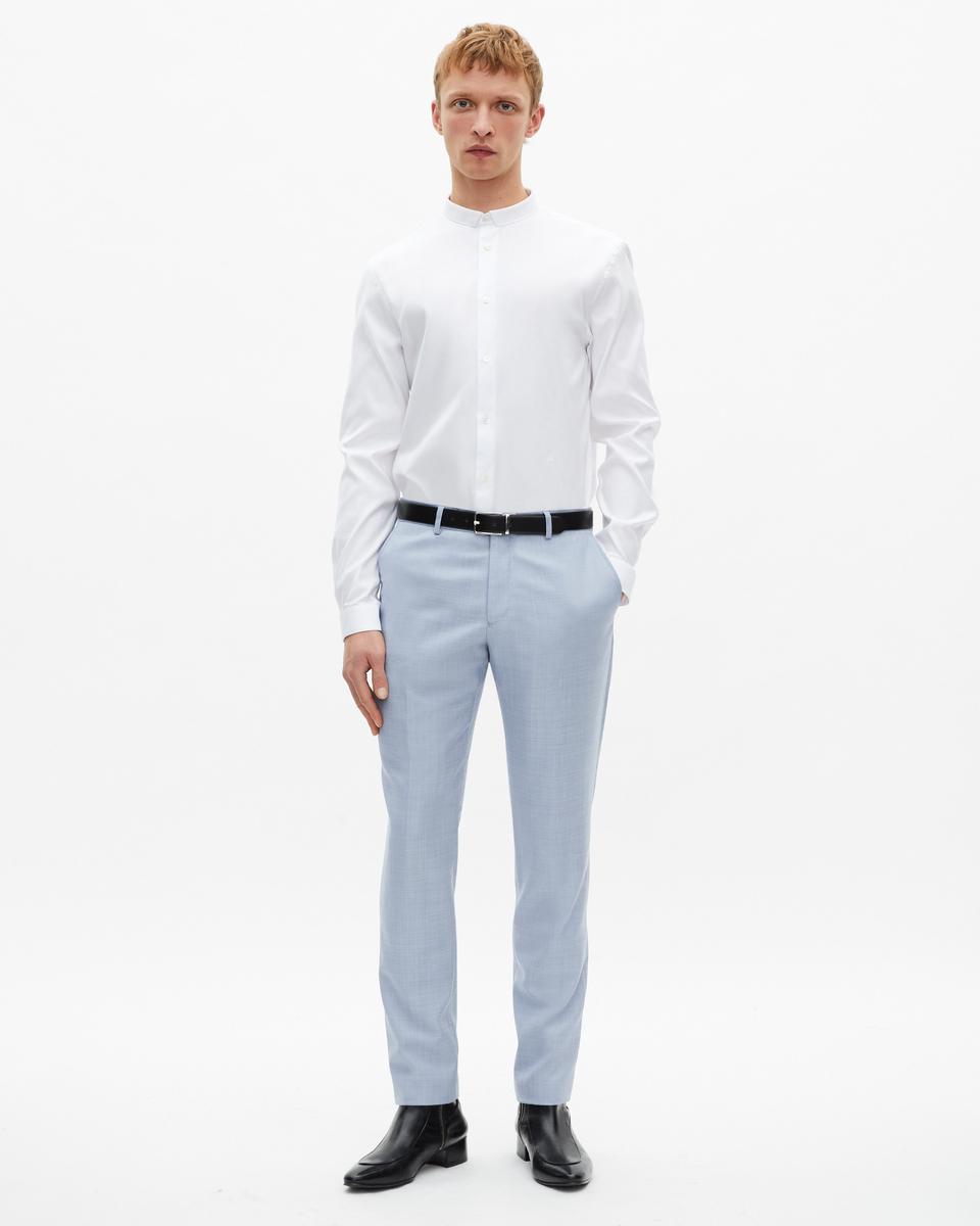 Blue slim fit wool suit pants by THE KOOPLES