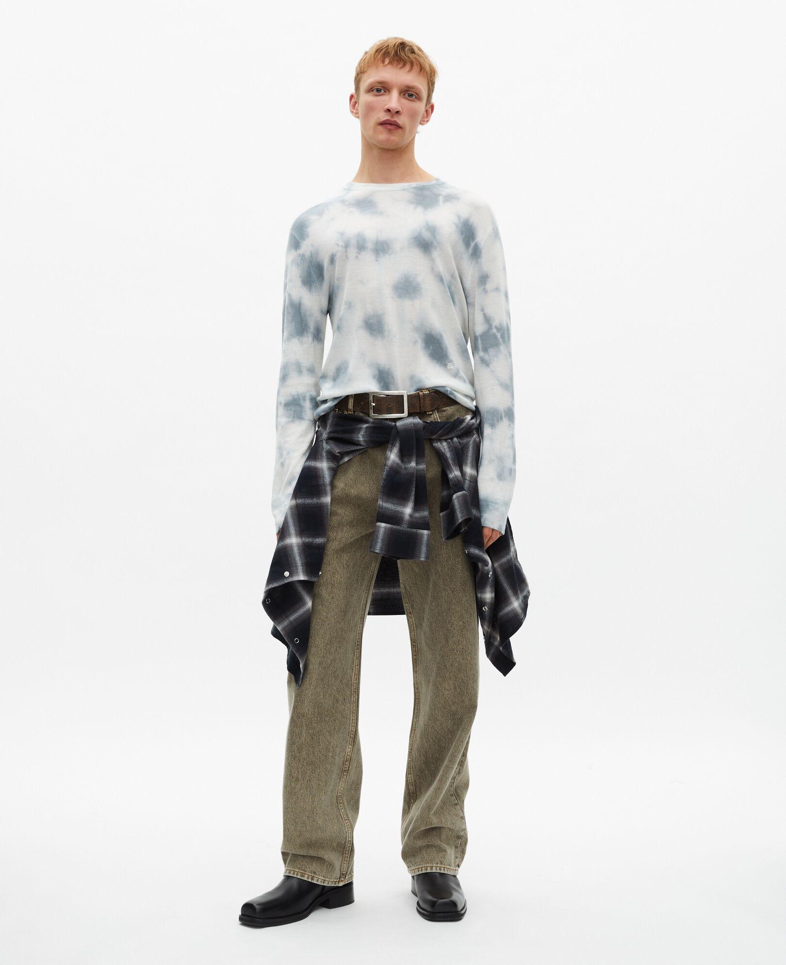 Blue tie and dye merino wool sweater by THE KOOPLES