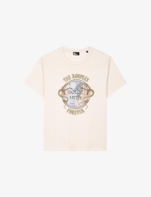 Branded-Print Short-Sleeved Cotton-Jersey T-Shirt by THE KOOPLES