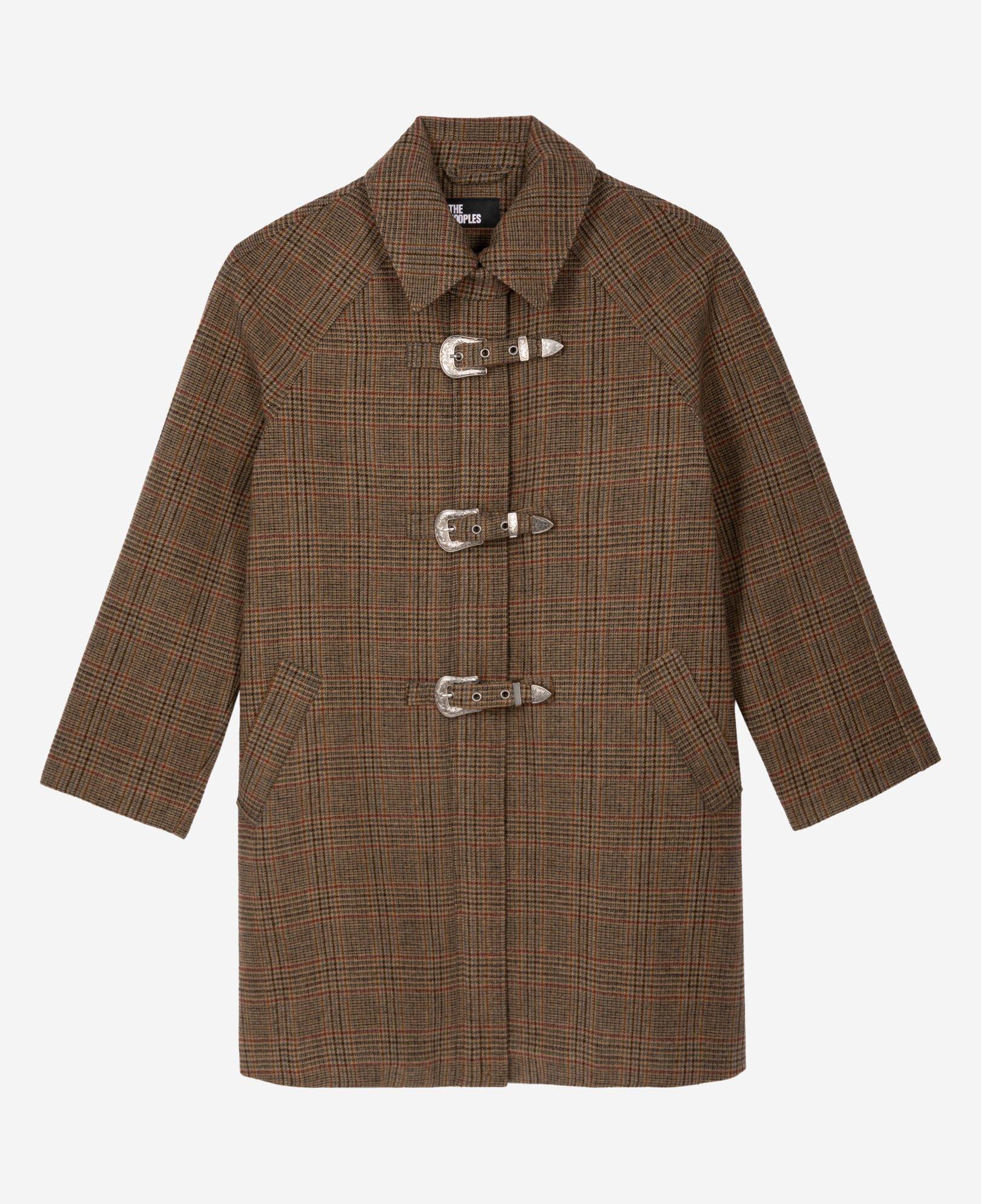 Brown Prince of Wales wool coat by THE KOOPLES