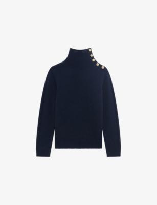 Button-Neck Long-Sleeve Wool Jumper by THE KOOPLES