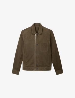 Chest-Pocket Zip-Up Suede Jacket by THE KOOPLES