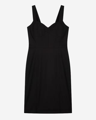 Corset-effect short dress in black wool by THE KOOPLES