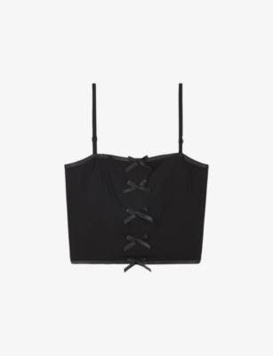 Cropped Bow-Embellished Woven Top by THE KOOPLES