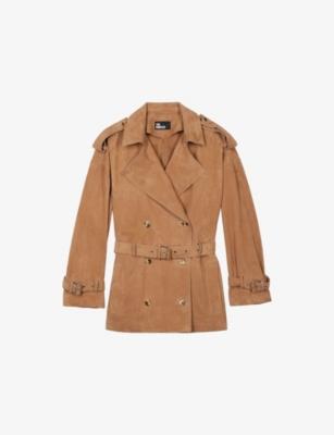 Double-Breasted Belted Suede Jacket by THE KOOPLES