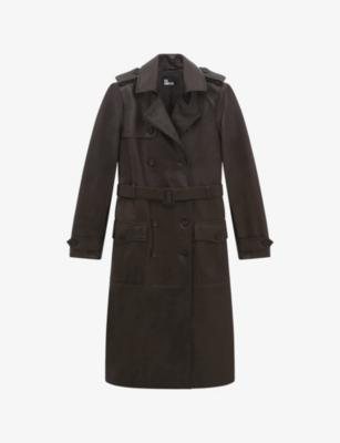 Double-Breasted Leather Trench Coat by THE KOOPLES