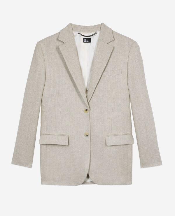 Ecru linen suit jacket by THE KOOPLES
