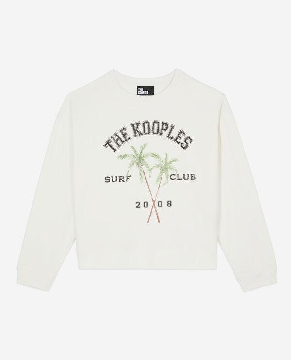 Ecru sweatshirt with Surf club serigraphy by THE KOOPLES