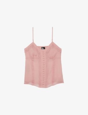 Embroidered V-Neck Woven Cami Top by THE KOOPLES