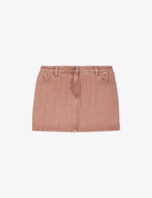 Faded-Wash Mid-Waist Denim Mini Skirt by THE KOOPLES
