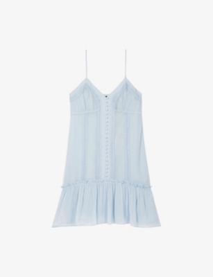 Fitted Lace-Embroidered Woven Mini Dress by THE KOOPLES