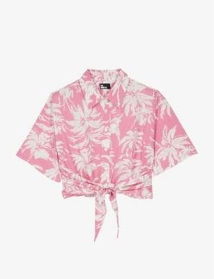 Floral-print self-tie woven shirt by THE KOOPLES